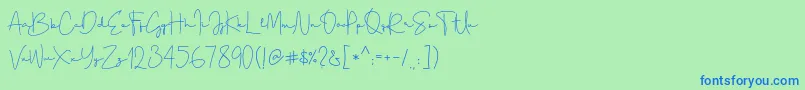 Gellato Rush Font – Blue Fonts on Green Background