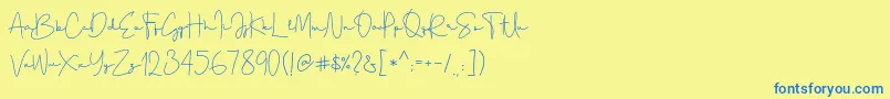 Gellato Rush Font – Blue Fonts on Yellow Background