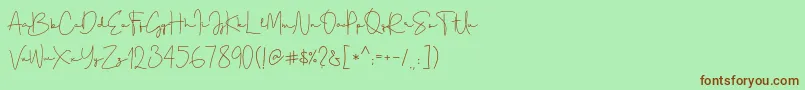 Gellato Rush Font – Brown Fonts on Green Background