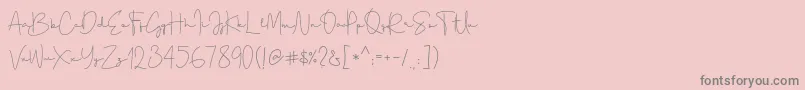 フォントGellato Rush – ピンクの背景に灰色の文字