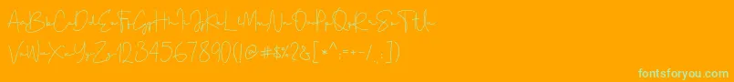 Gellato Rush Font – Green Fonts on Orange Background