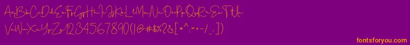 Gellato Rush-Schriftart – Orangefarbene Schriften auf violettem Hintergrund