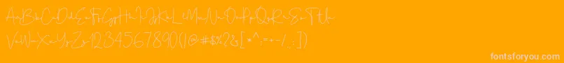 フォントGellato Rush – オレンジの背景にピンクのフォント