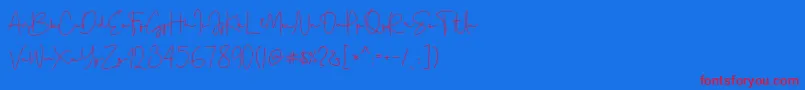 Gellato Rush Font – Red Fonts on Blue Background