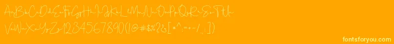 Gellato Rush Font – Yellow Fonts on Orange Background