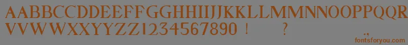 フォントGELLATO – 茶色の文字が灰色の背景にあります。