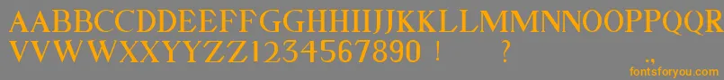 フォントGELLATO – オレンジの文字は灰色の背景にあります。