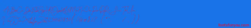 Gellattik Janggan-fontti – punaiset fontit sinisellä taustalla