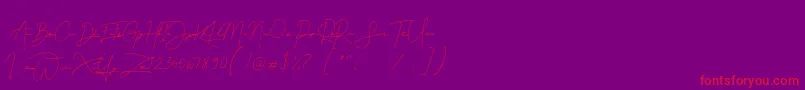 Gellattik Janggan-Schriftart – Rote Schriften auf violettem Hintergrund