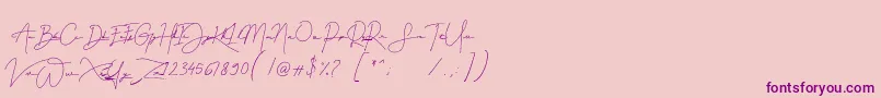Gellattik Jangganフォントについての詳細 フォントGellattik Janggan – ピンクの背景に紫のフォント
