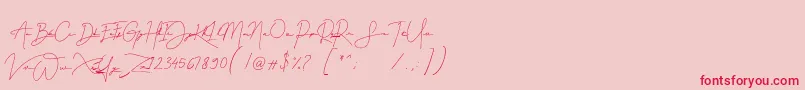 Gellattik Janggan-Schriftart – Rote Schriften auf rosa Hintergrund