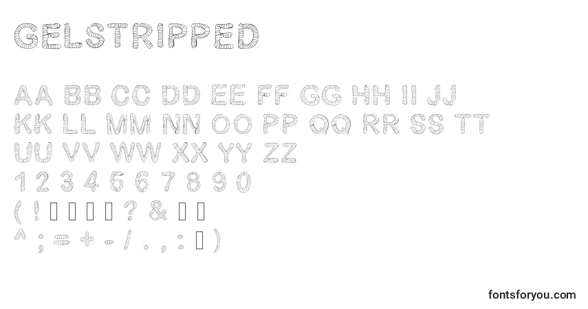 A fonte Gelstripped (127766) – alfabeto, números, caracteres especiais