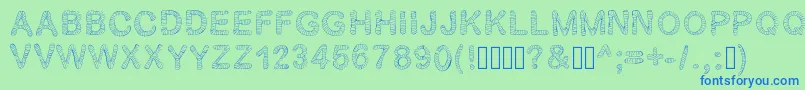 Gelstripped Font – Blue Fonts on Green Background