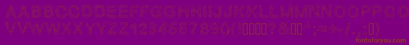 Gelstripped-Schriftart – Braune Schriften auf violettem Hintergrund