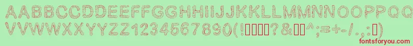 Gelstripped Font – Red Fonts on Green Background