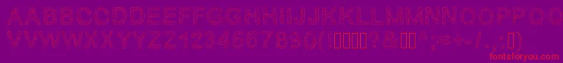 Gelstripped-Schriftart – Rote Schriften auf violettem Hintergrund