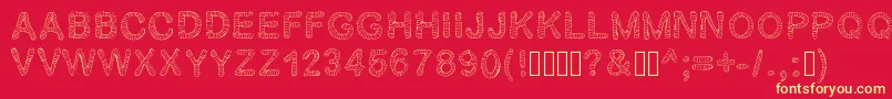 Gelstripped Font – Yellow Fonts on Red Background