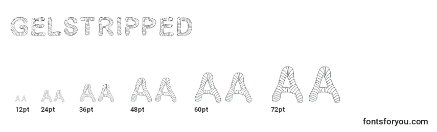 Gelstripped (127766) Font Sizes