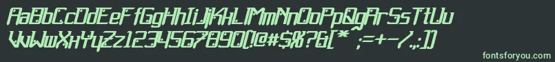 Шрифт Gemcut Bold Italic – зелёные шрифты на чёрном фоне