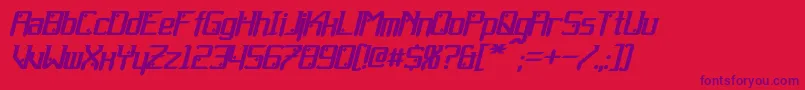 Gemcut Bold Italic-Schriftart – Violette Schriften auf rotem Hintergrund