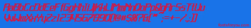フォントGemcut Bold Italic – 赤い文字の青い背景