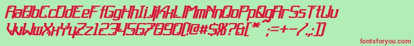 Gemcut Bold Italic Font – Red Fonts on Green Background