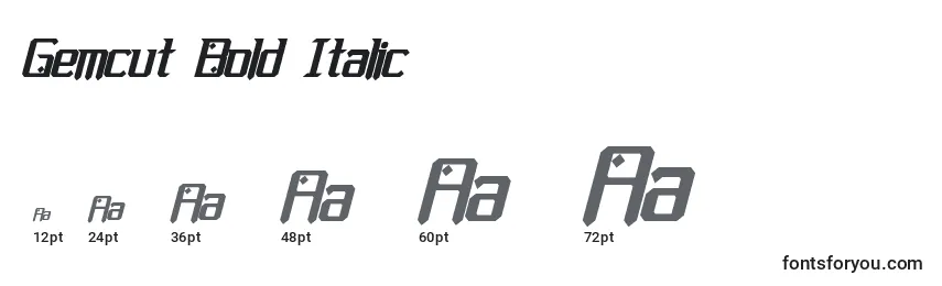 Rozmiary czcionki Gemcut Bold Italic