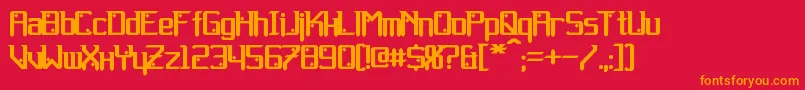 Gemcut Bold Font – Orange Fonts on Red Background