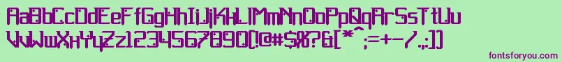 Gemcut Bold-Schriftart – Violette Schriften auf grünem Hintergrund