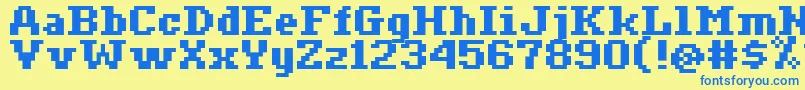 Ceriph0765 Font – Blue Fonts on Yellow Background