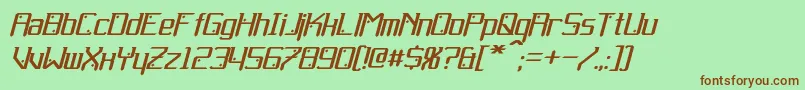 Gemcut Italic Font – Brown Fonts on Green Background