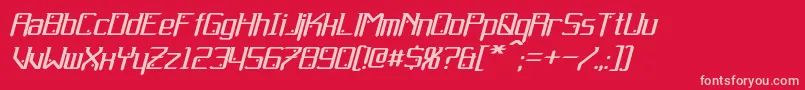 Gemcut Italic Font – Pink Fonts on Red Background