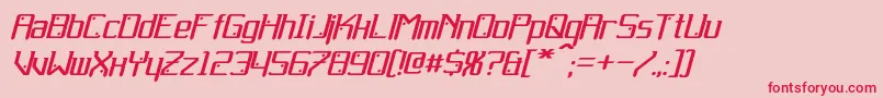 Gemcut Italic Font – Red Fonts on Pink Background