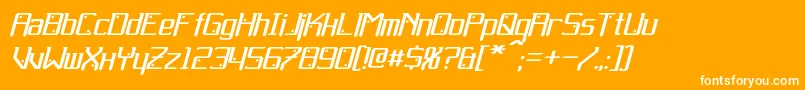 Gemcut Italic Font – White Fonts on Orange Background