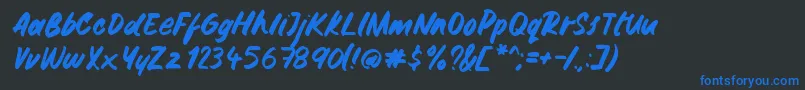 Gemini Brush Font – Blue Fonts on Black Background