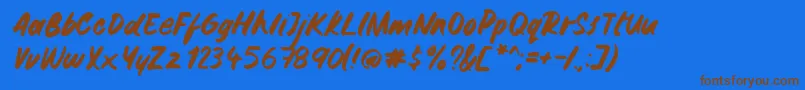 Gemini Brush-Schriftart – Braune Schriften auf blauem Hintergrund