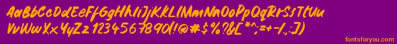 Gemini Brush Font – Orange Fonts on Purple Background
