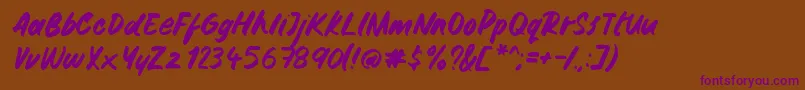 Gemini Brush-Schriftart – Violette Schriften auf braunem Hintergrund