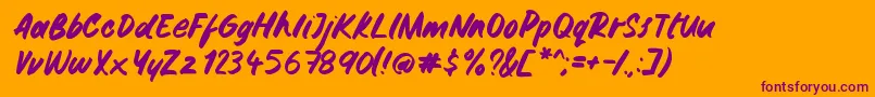 Gemini Brush-Schriftart – Violette Schriften auf orangefarbenem Hintergrund
