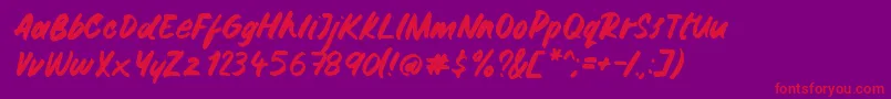 Gemini Brush-Schriftart – Rote Schriften auf violettem Hintergrund