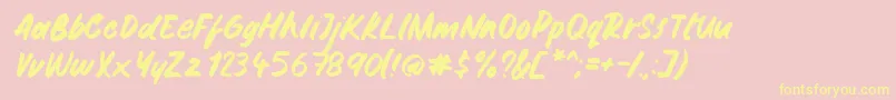 Gemini Brush-Schriftart – Gelbe Schriften auf rosa Hintergrund