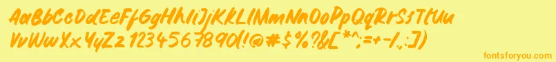 Gemini Brush Font – Orange Fonts on Yellow Background