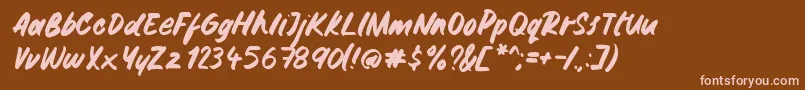 Gemini Brush Font – Pink Fonts on Brown Background