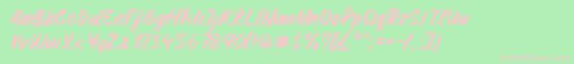 Gemini Brush Font – Pink Fonts on Green Background