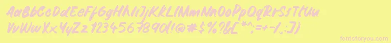 Gemini Brush Font – Pink Fonts on Yellow Background