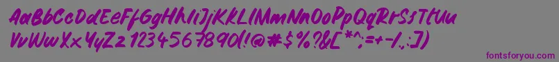 Czcionka Gemini Brush – fioletowe czcionki na szarym tle