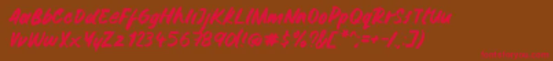 Gemini Brush Font – Red Fonts on Brown Background