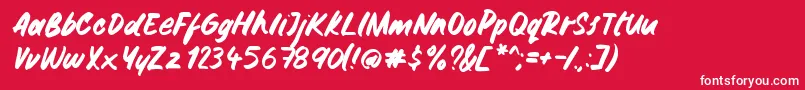 Gemini Brush Font – White Fonts on Red Background