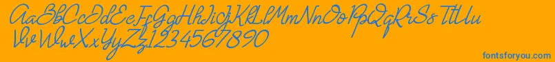 Gemmo Font – Blue Fonts on Orange Background