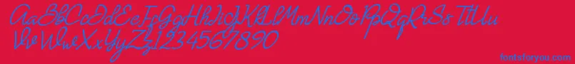 Gemmo Font – Blue Fonts on Red Background